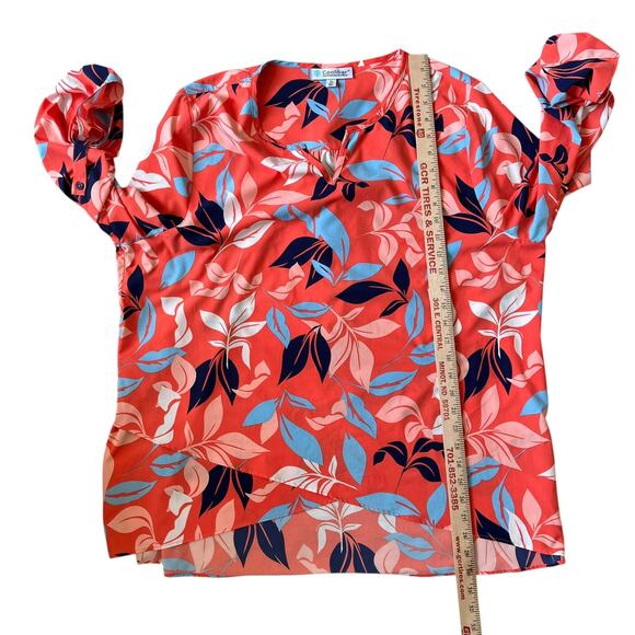 Coolibar Top Tunic Coverup Size XL Orange Tropical UPF50 Sun Protection - Picture 11 of 14
